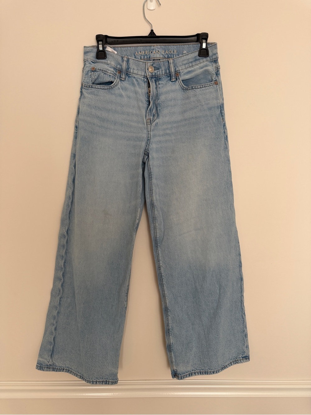 American Eagle Outfitters Light Wash Wide-Leg Jeans